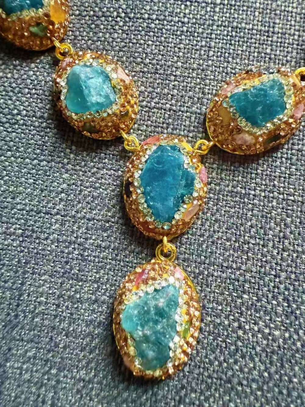 Brand New Luxury Natural Stone Jewelry Set – Necklace Bracelet Earrings Ring